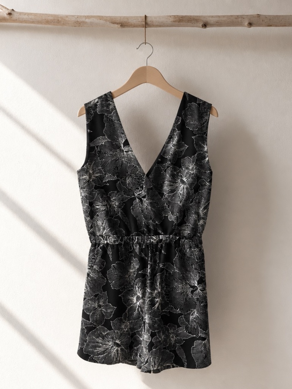 Loft Floral Black Romper